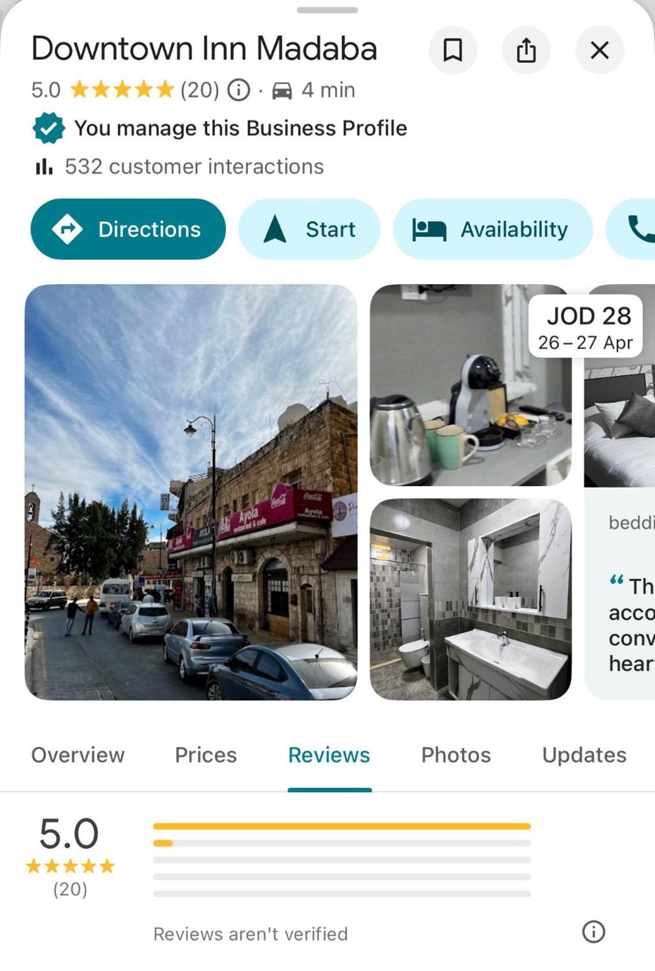 Downtown Inn Medeba Dış mekan fotoğraf